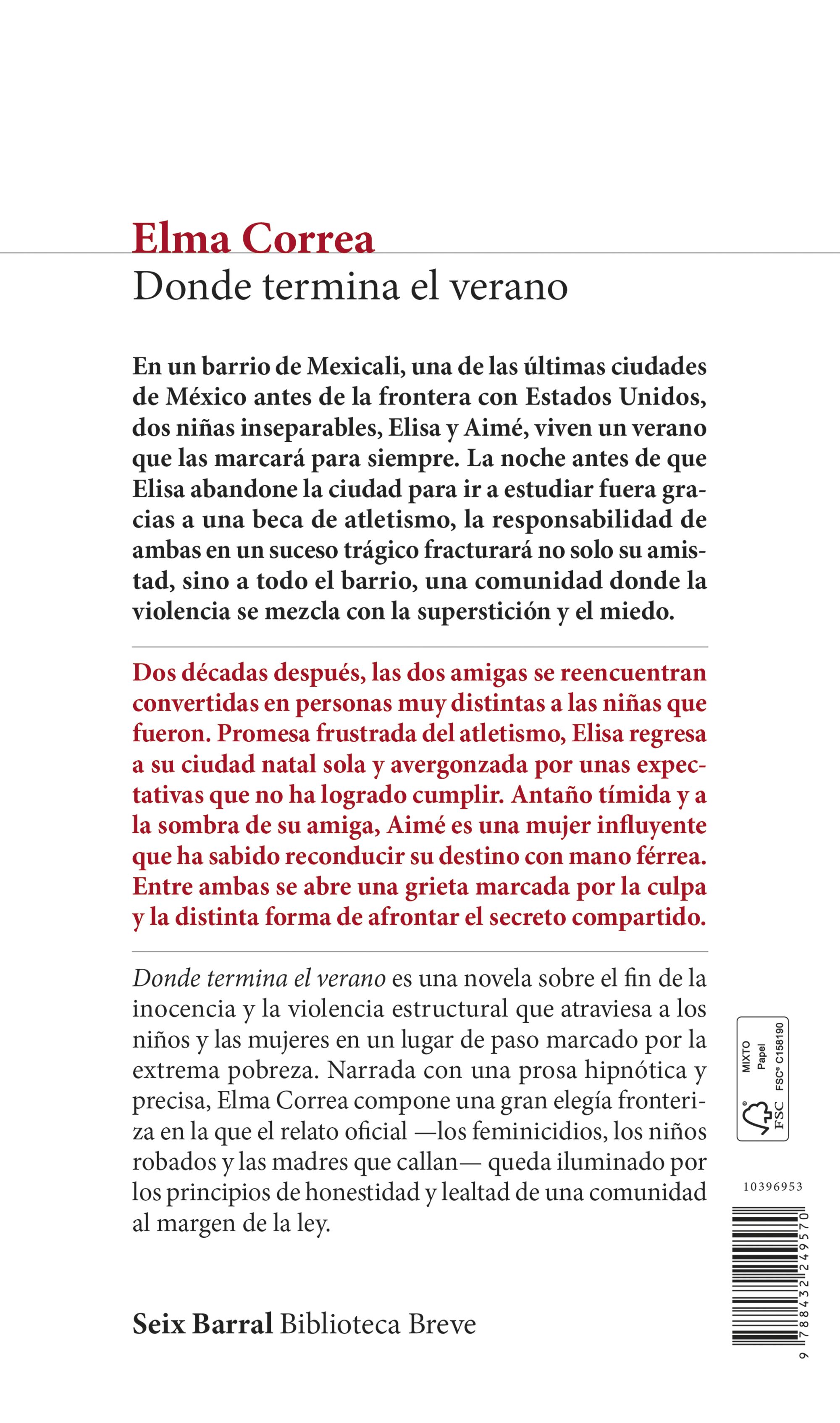 Miniatura contraportada Donde termina el verano