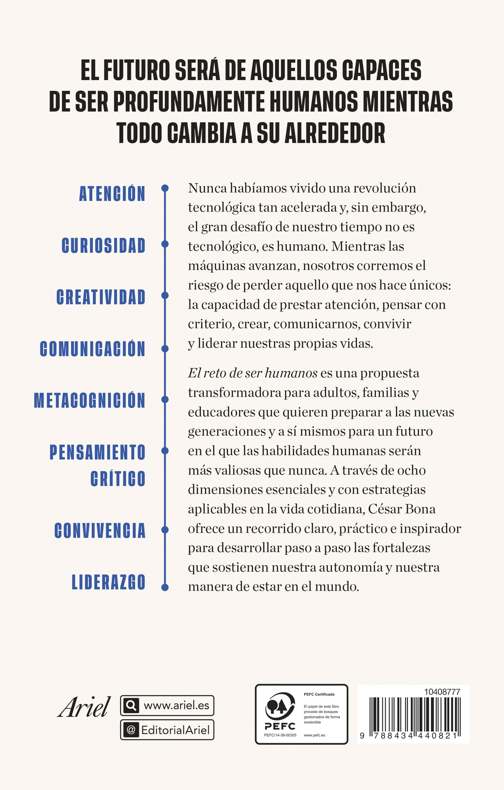 Miniatura contraportada El reto de ser humanos