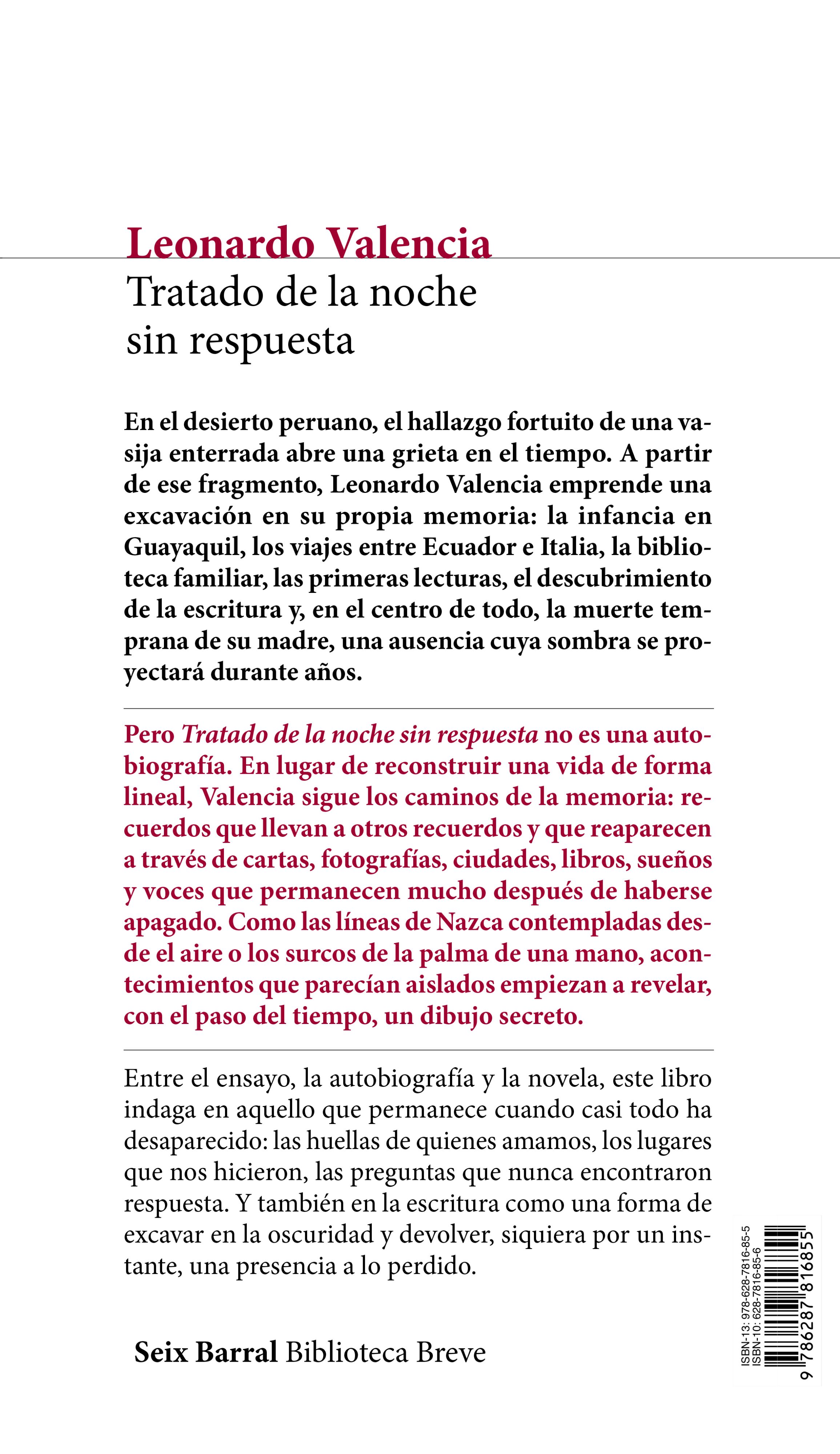 Miniatura contraportada Tratado de la noche sin respuesta