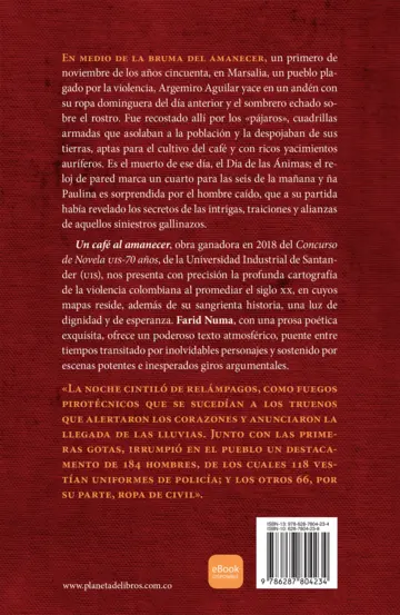 Contraportada Un café al amanecer