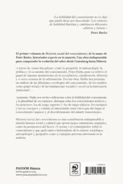 Miniatura contraportada Historia social del conocimiento Vol. I