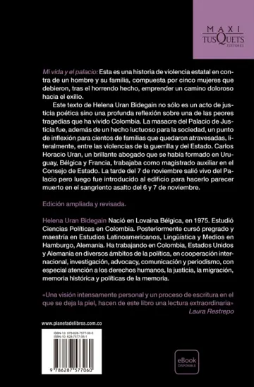 Contraportada Mi vida y el Palacio