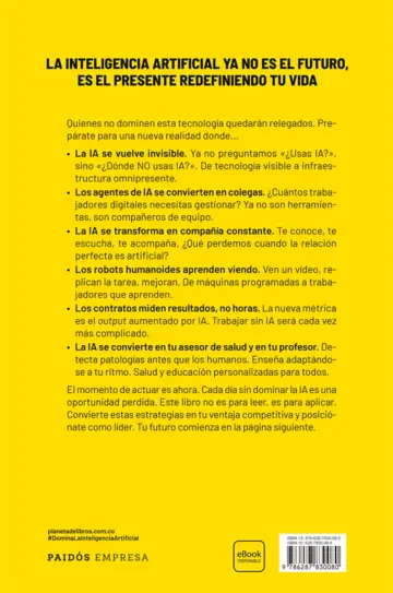 Contraportada Domina la inteligencia artificial antes de que ella te domine a ti