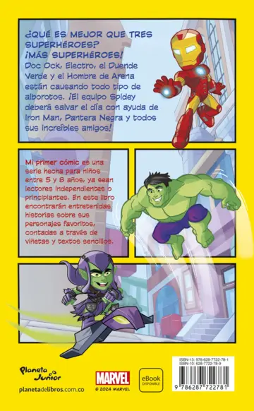 Contraportada Spidey y sus sorprendentes amigos. Cómic 3