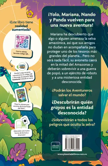 Contraportada Yolo Aventuras 2. El misterio del Amazonas