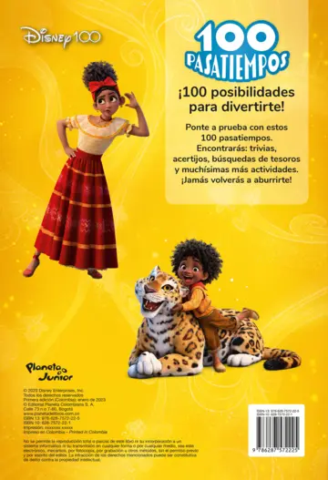 Contraportada 100 pasatiempos (Trivias, sudokus, acertijos y más). Encanto