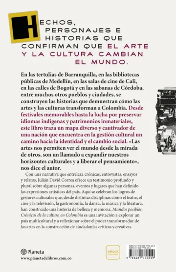 Contraportada Mundos posibles. Crónicas de la cultura en Colombia