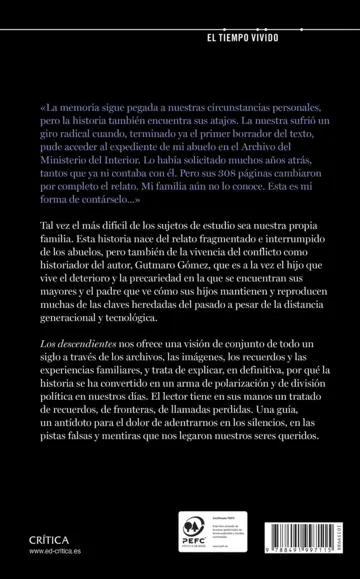 Contraportada Los descendientes