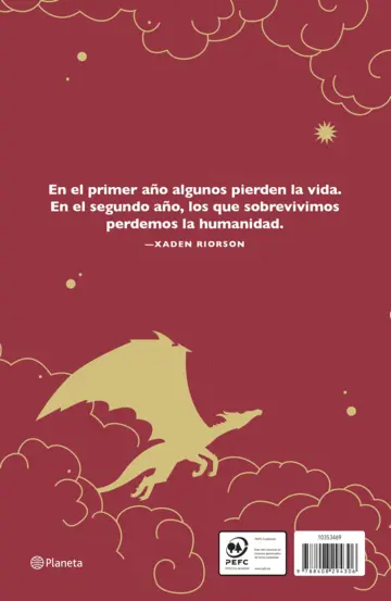 Contraportada Alas de hierro (Empíreo 2) Edición coleccionista enriquecida y limitada