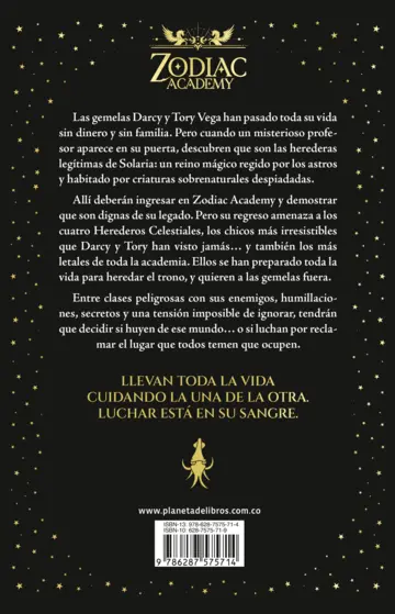 Contraportada Zodiac Academy 1. El despertar