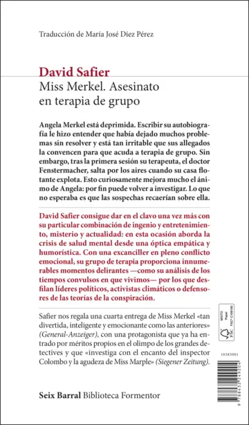 Contraportada Miss Merkel. Asesinato en terapia de grupo