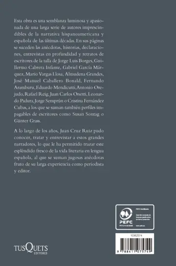 Contraportada Secreto y pasión de la literatura