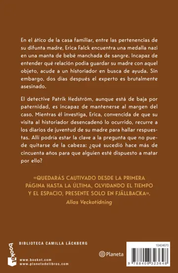 Contraportada Las huellas imborrables (Los crímenes de Fjällbacka)