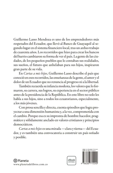 Contraportada Cartas a mis hijos