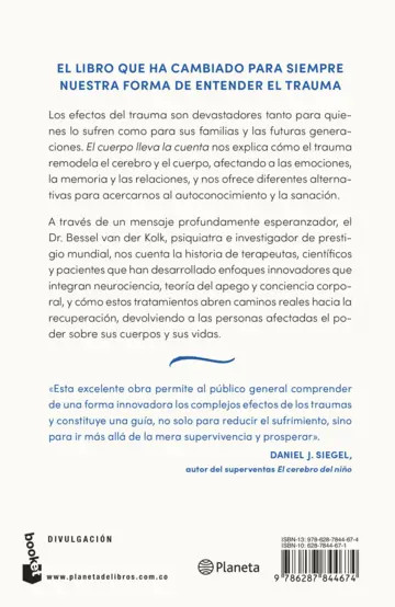 Contraportada El cuerpo lleva la cuenta