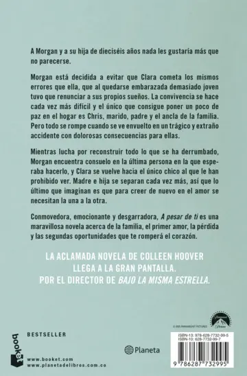 Contraportada A pesar de ti (Regretting You)