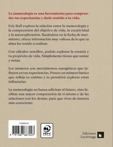 Contraportada El propósito de tu alma contado a través de los números