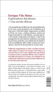 Miniatura contraportada Exploradores del abismo + Una novela oblicua