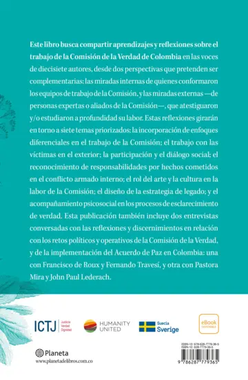 Contraportada Una mirada a la Comisión de la Verdad de Colombia