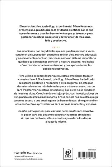 Contraportada Cambia cómo piensas para cambiar cómo sientes