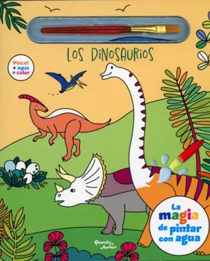Portada La magia de pintar con agua. Los dinosaurios
