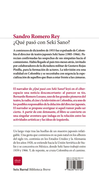 Contraportada ¿Qué pasó con Seki Sano?