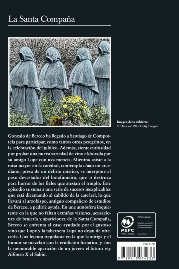 Contraportada La Santa Compaña (Serie Gonzalo de Berceo 2)