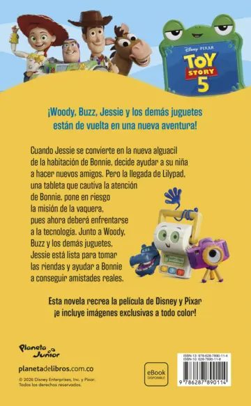 Contraportada Toy Story 5. La novela
