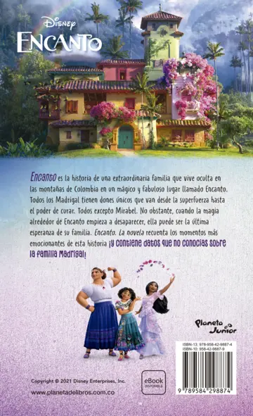 Contraportada Encanto. La novela