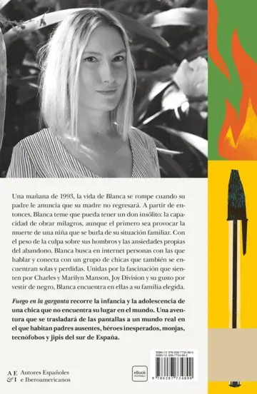 Contraportada Fuego en la garganta