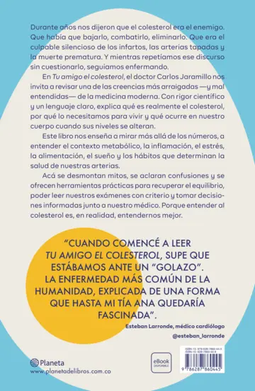 Contraportada Tu amigo el colesterol