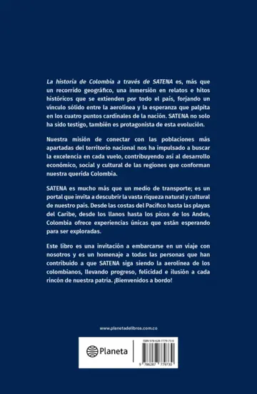Contraportada La historia de Colombia a través de Satena