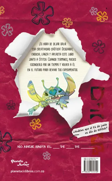 Contraportada Stitch. Destroza este libro