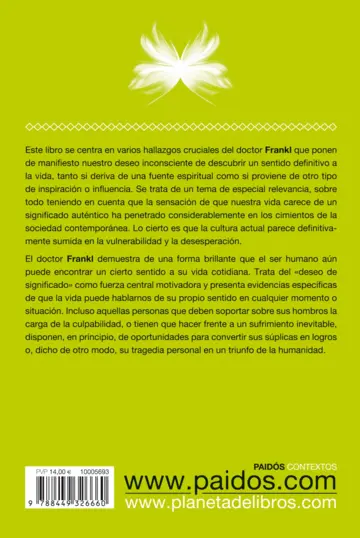 Contraportada El hombre en busca del sentido último