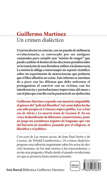 Contraportada Un crímen dialéctico