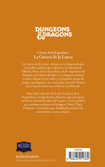 Contraportada Cuentos de la Dragonlance nº 06/06 La Guerra de la Lanza