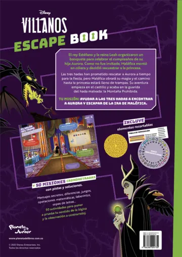 Contraportada Disney Villanos. Escape Book