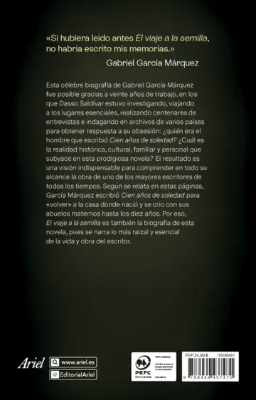 Contraportada García Márquez. El viaje a la semilla (Edición española)