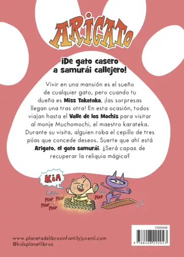 Contraportada Arigato 3. Aventura en el templo de los Mochis