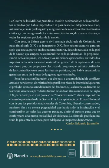 Contraportada Los guerrilleros del novecientos