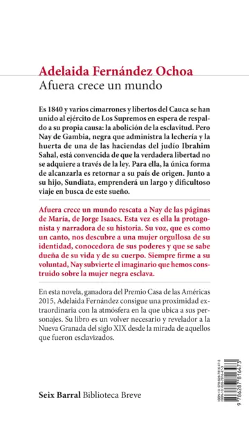 Contraportada Afuera crece un mundo
