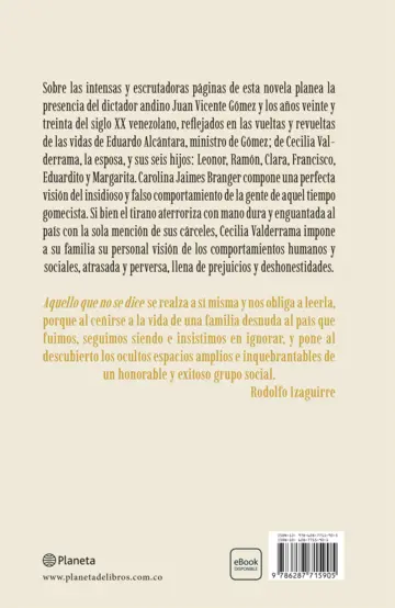 Contraportada Aquello que no se dice