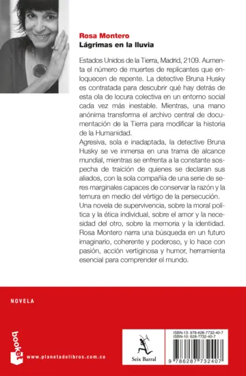 Contraportada Lágrimas en la lluvia