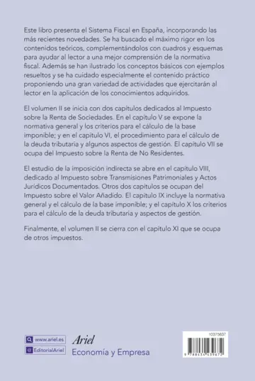 Contraportada #Sistema fiscal español II_2025