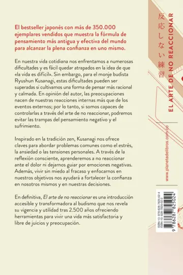 Contraportada El arte de no reaccionar