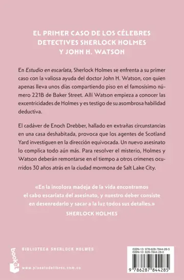 Contraportada Estudio en escarlata