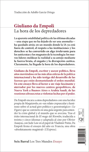 Contraportada La hora de los depredadores