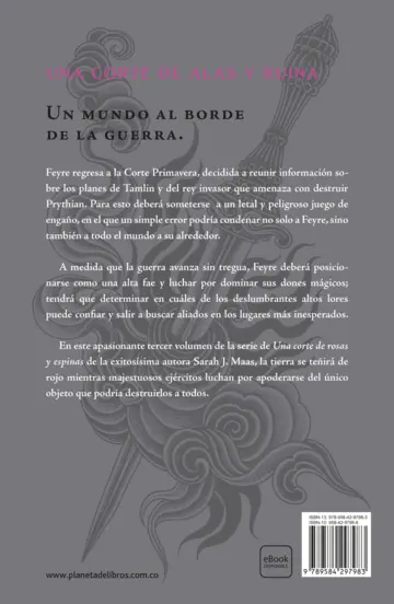 Contraportada Una corte de llamas plateadas