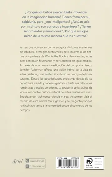 Contraportada La sabiduria de los buhos (Edición Colombiana)