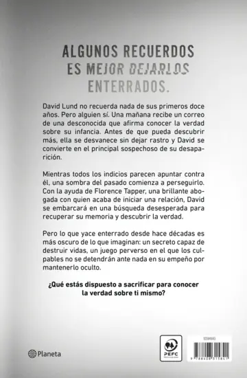 Contraportada El sacrificio (Serie Memento 1)